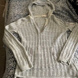 Gray DKNY sweater w/hood